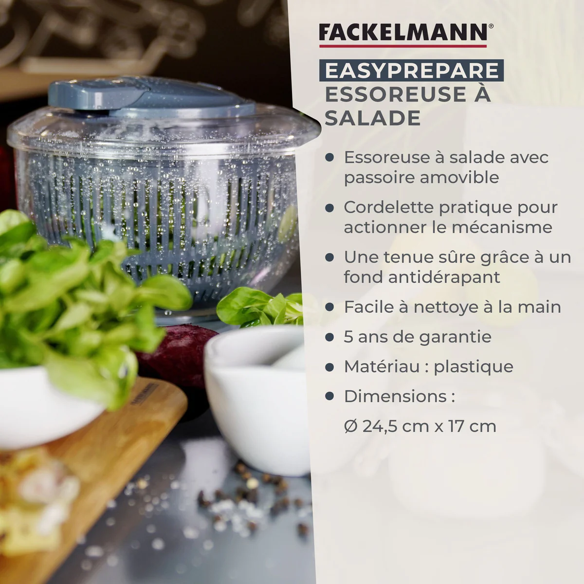 Essoreuse à salade Fackelmann Easy Prepare Fackelmann