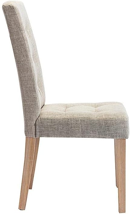 Vente-unique-Stuhl 6er-Set - Stoff & Holz - Beige - VILLOSA