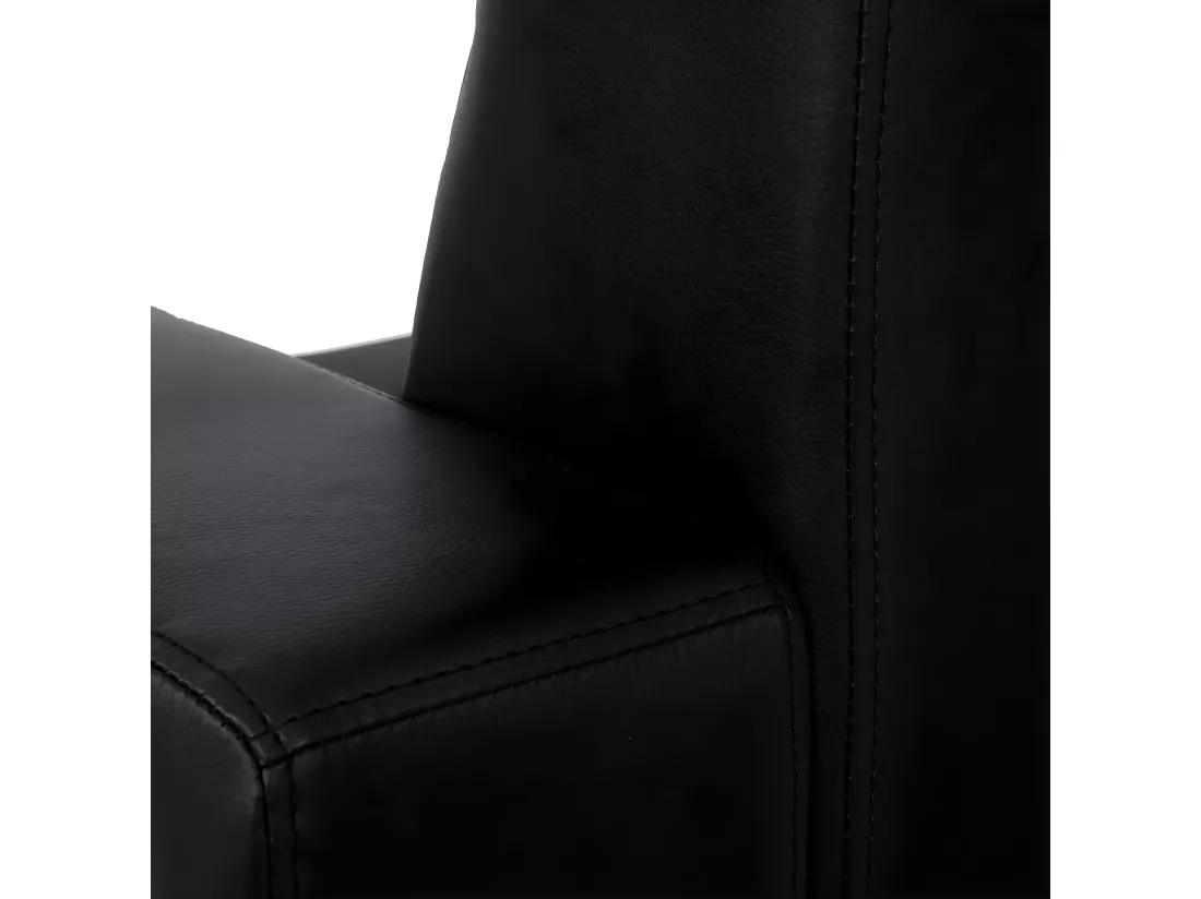 Fauteuil Pori, similicuir, noir