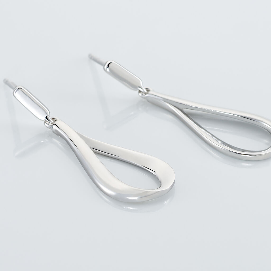 Boucles D'oreilles Pendantes Sila Argent Blanc