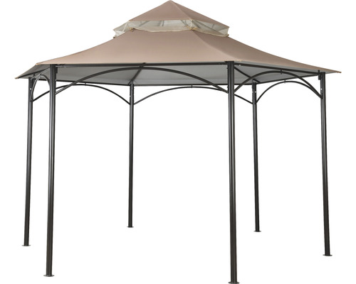 Gazebo Hexagon Joana Garden Place 3,3 x 3 m donkerbruin