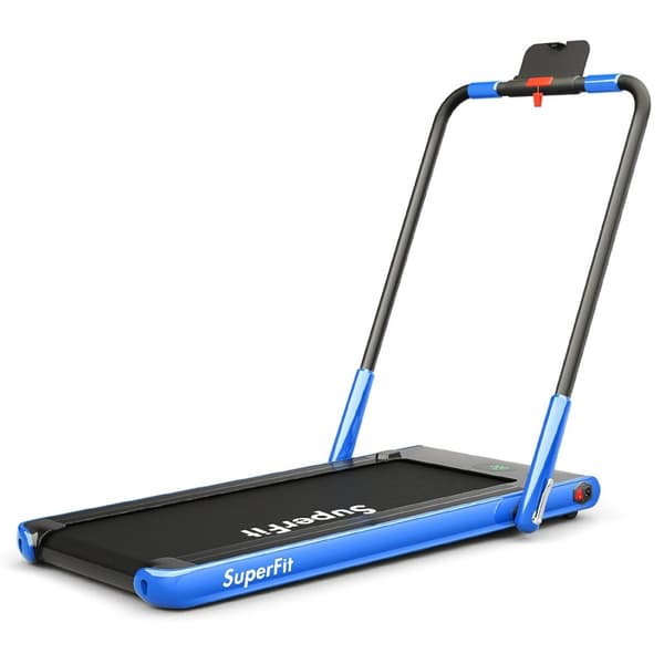 Elektrisk tredemølle 1-12 km/t LED-skjerm sammenleggbar treningssykkel Treningsmaskin 120 kg Navy