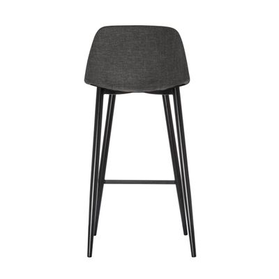 Lot de 2 tabourets MUST - pied noir - assise grise