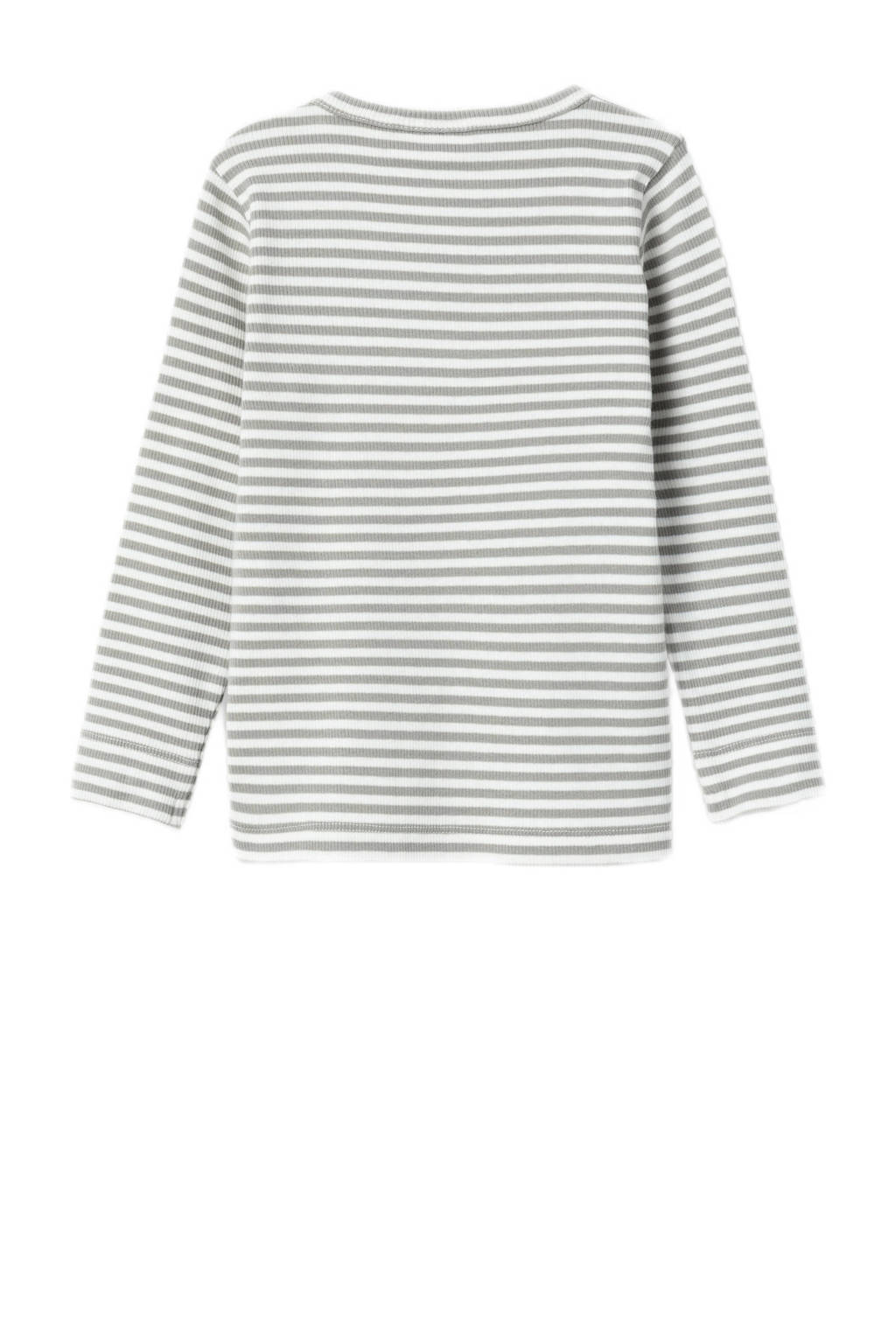 LIL' ATELIER gestreepte longsleeve NMMGAGO offwhite/taupe