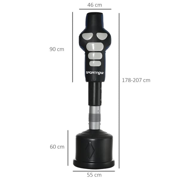 Boksesekk Stående Boksesekk Boksepose For Kropp Med Hdpe-Base Frittstående Boksepartner For Voksne Hjemmetrening 178-207Cm Høydejusterbar