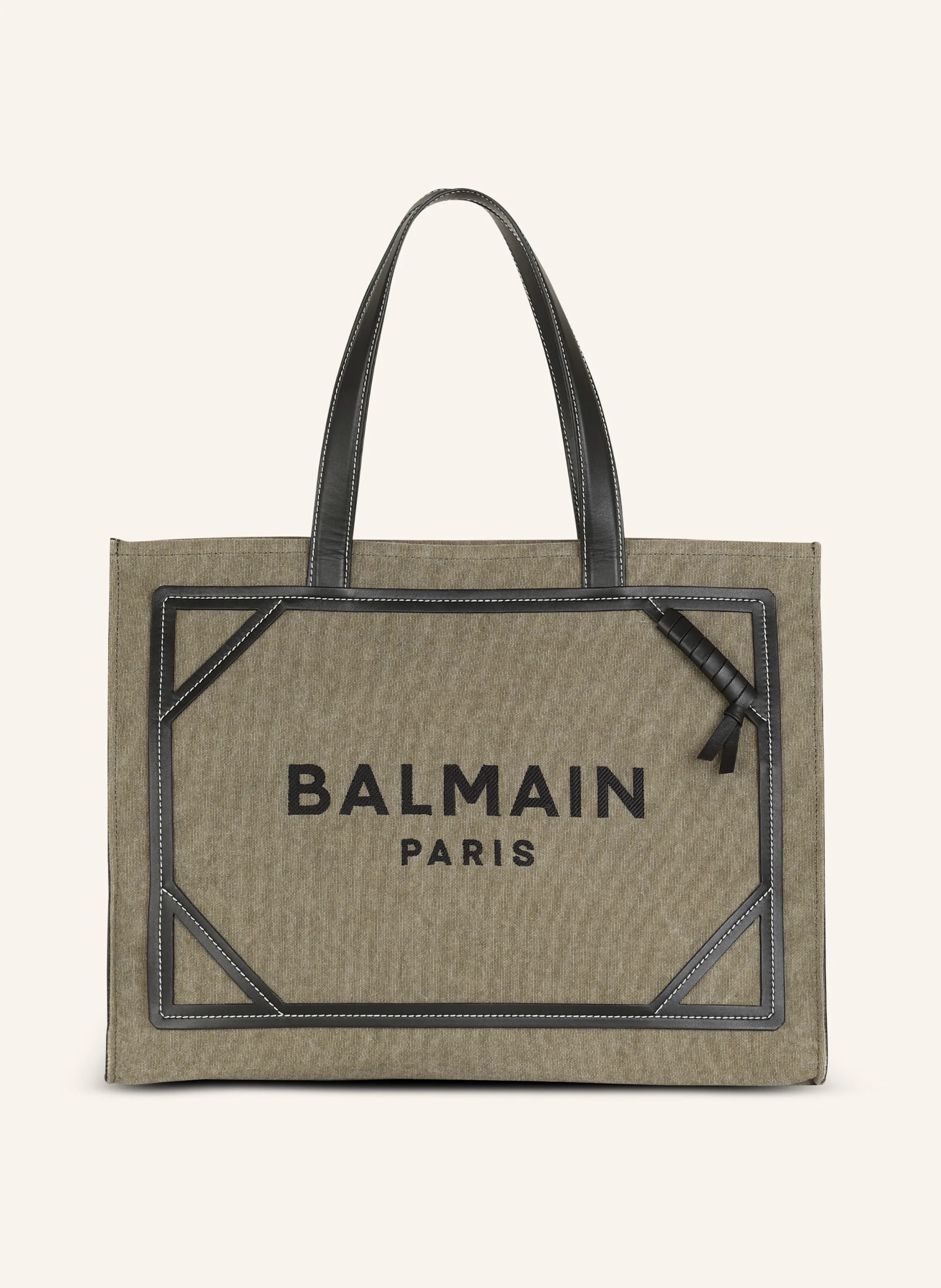 BALMAIN Shopper B-Army 42 aus Canvas mit Lederdetails
