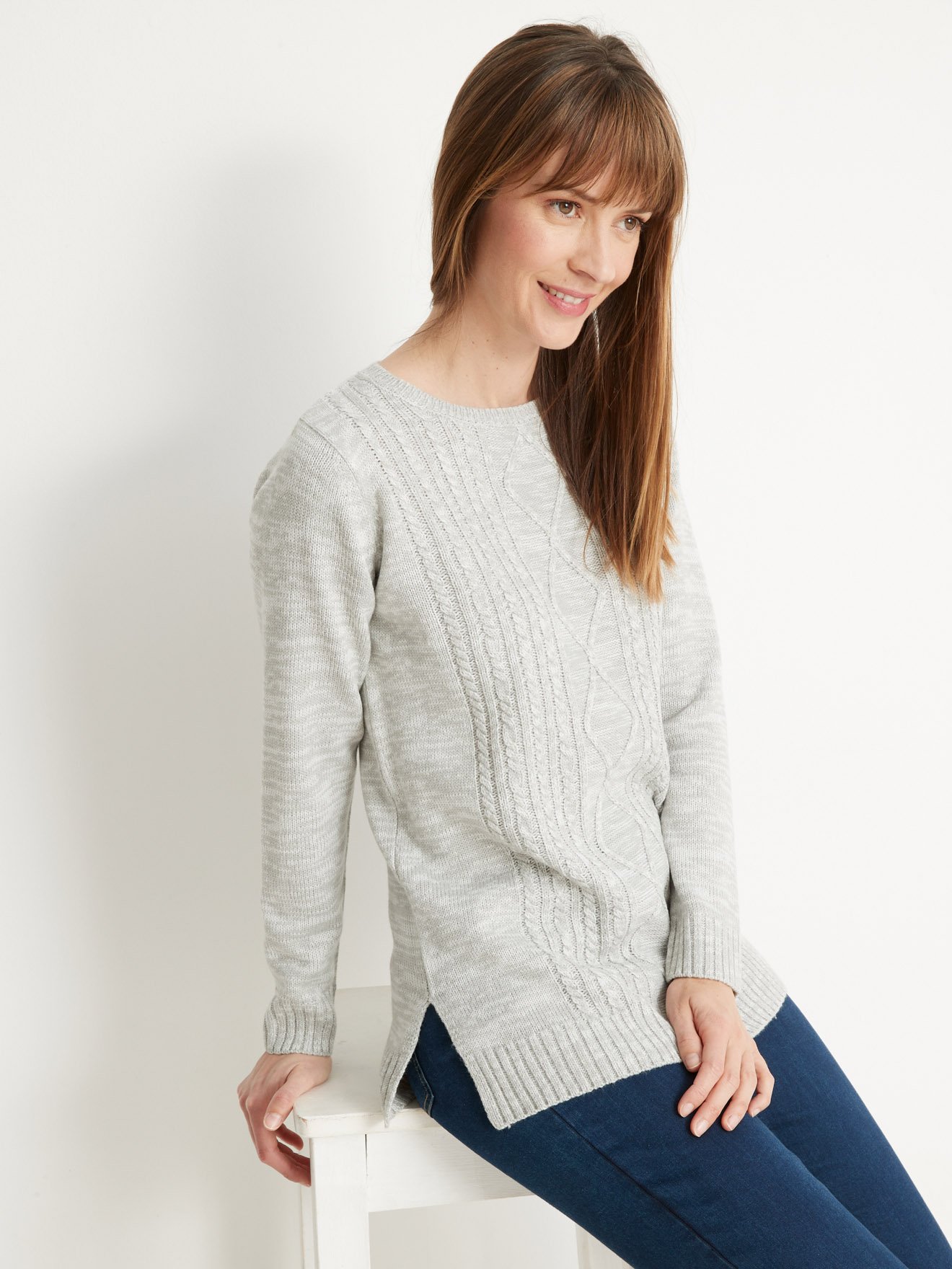 Pull torsadé encolure ronde