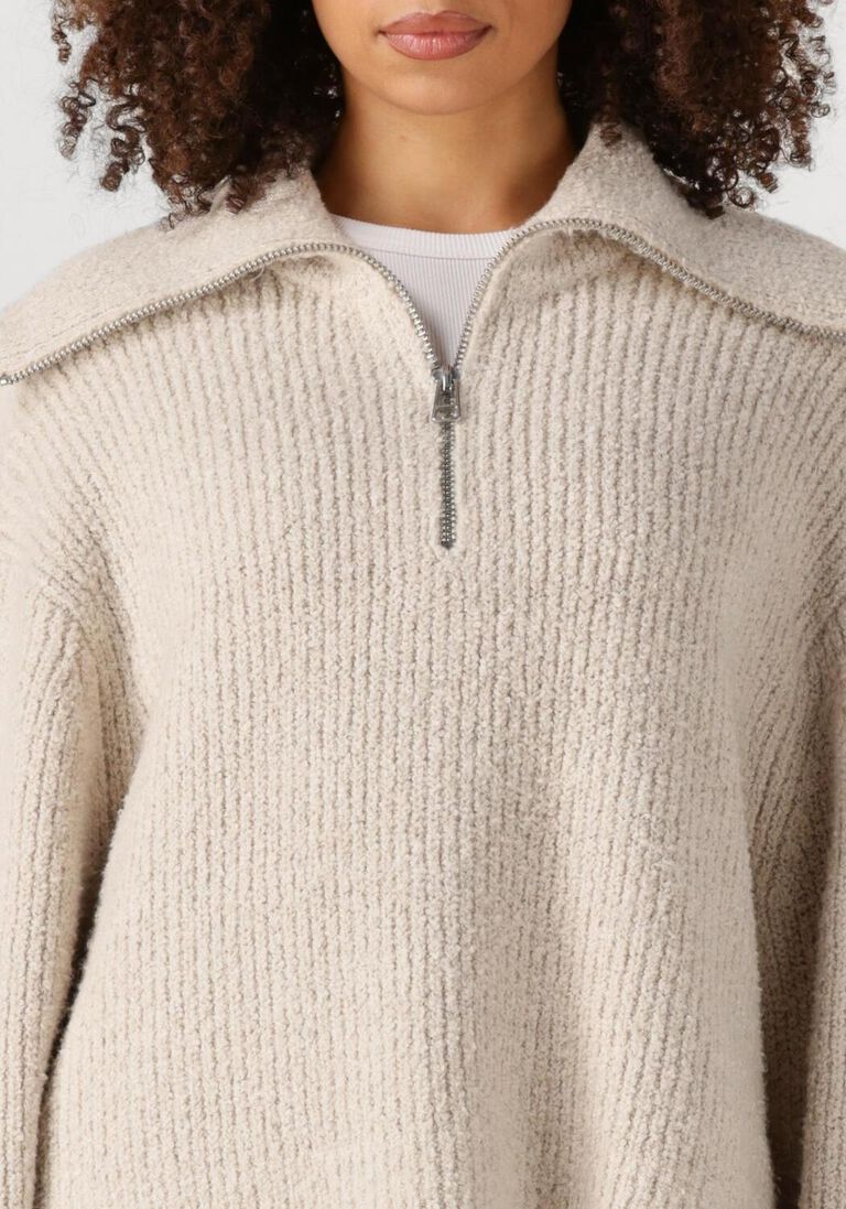 beige second female coltrui gerda knit zip collar