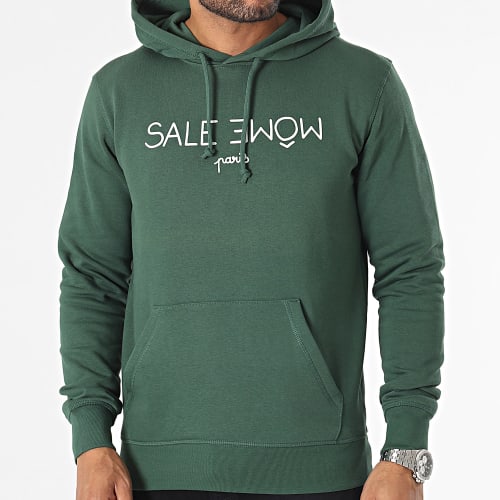 Sweat Capuche Punition Vert Blanc