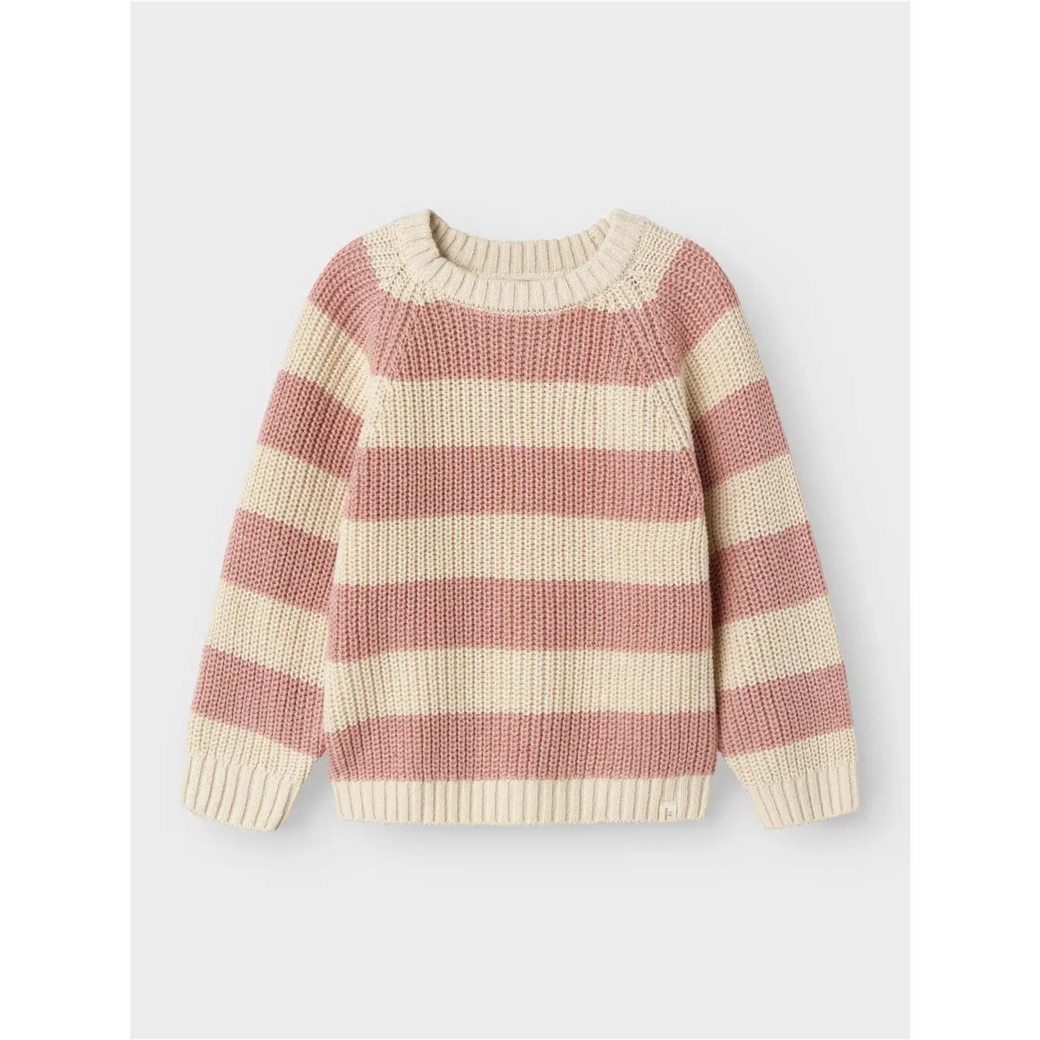 Lil ' Atelier | NMFEMLEN LS KNIT STRIPE LIL | Turtledove WITHERED ROSE