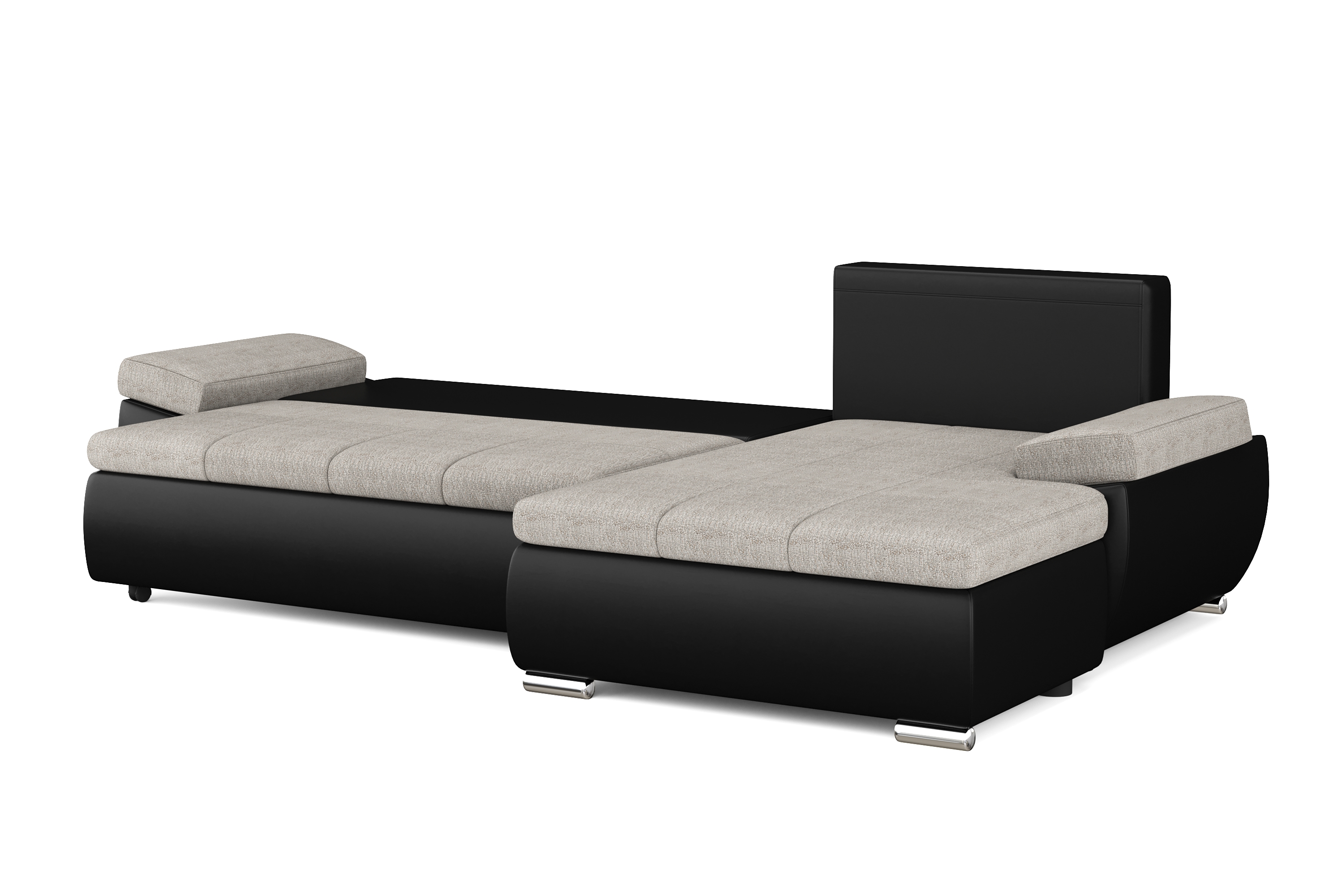 Ecksofa mit Schlaffunktion KIRA rechts schwarz/grau
