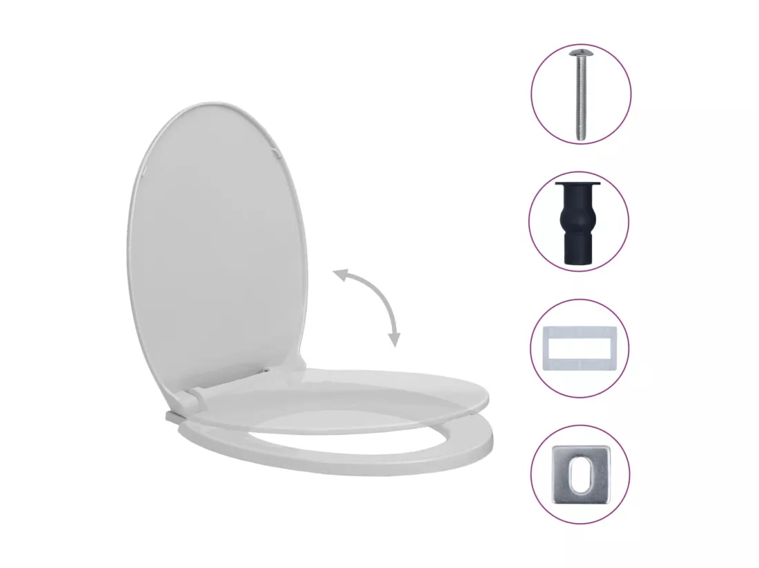 Siège de toilette abattant grise 46 x 34 x 5 cm 02_0002916