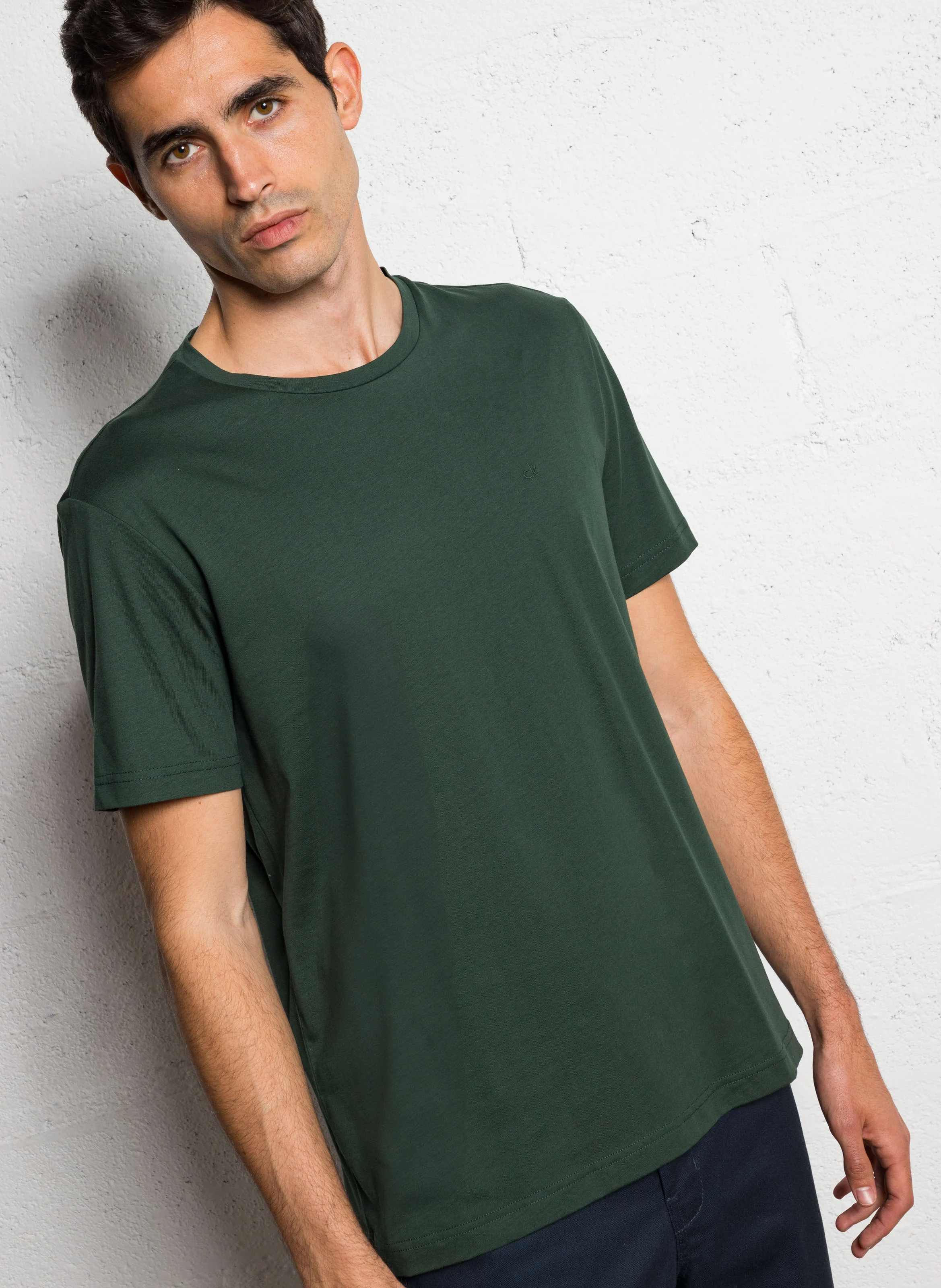 Tee-shirt col rond en coton bio | Vert
