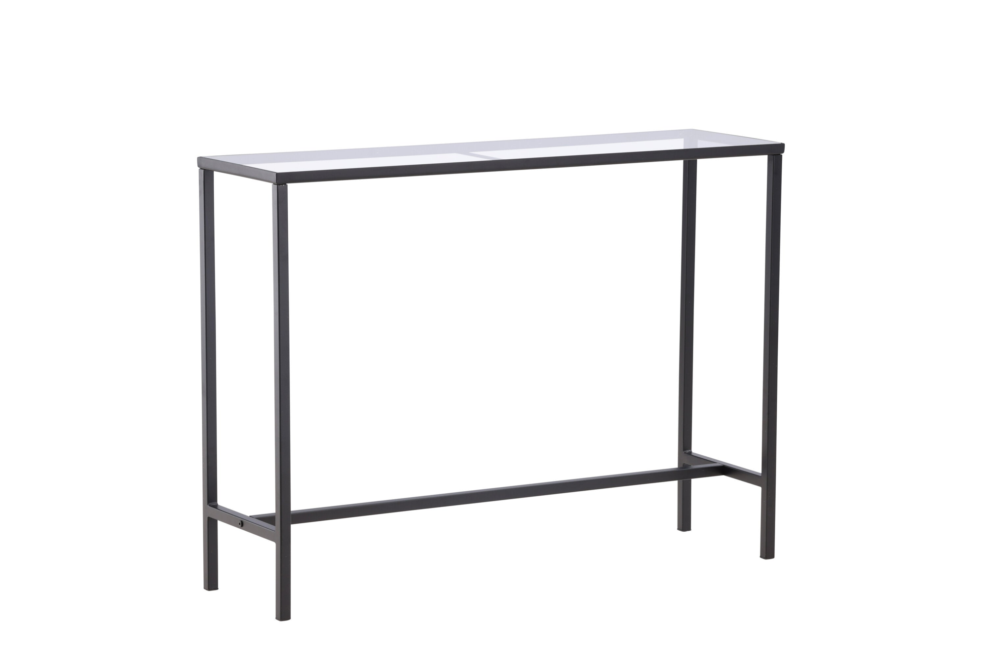 Toa Sidetable - 100 x 30 cm - Zwart met Glas