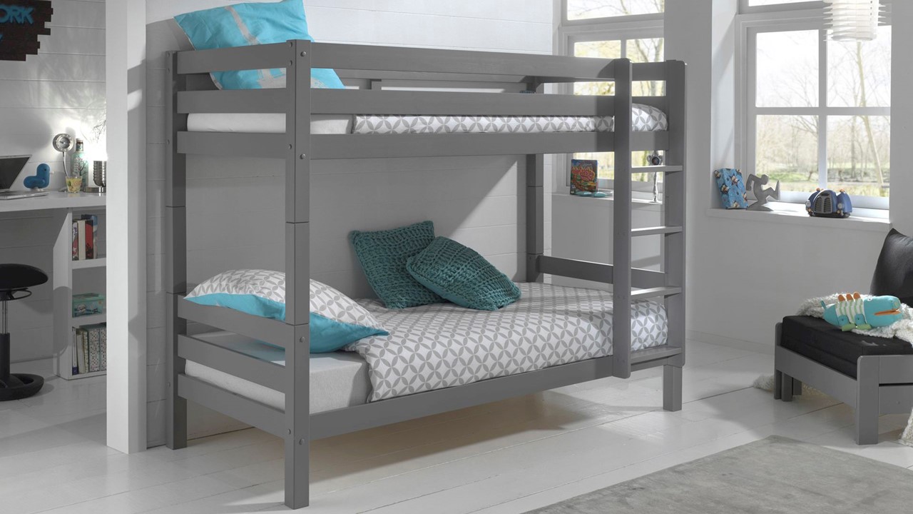 Stapelbed Pino 160 cm hoog grijs