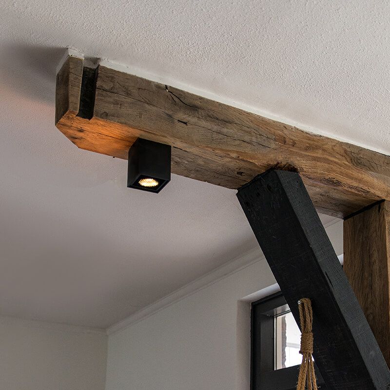 Design opbouwspot zwart GU10 50mm  - Qubo Honey