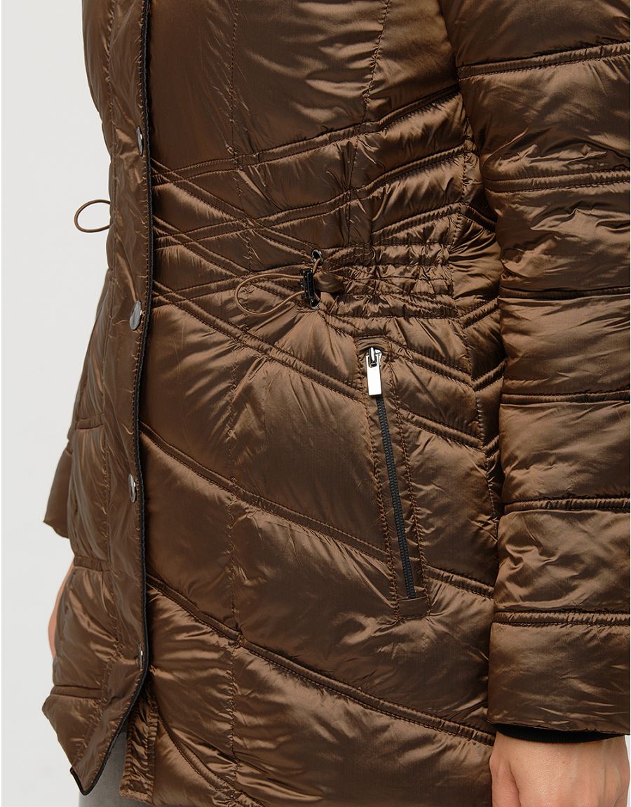 Doudoune marron capuche