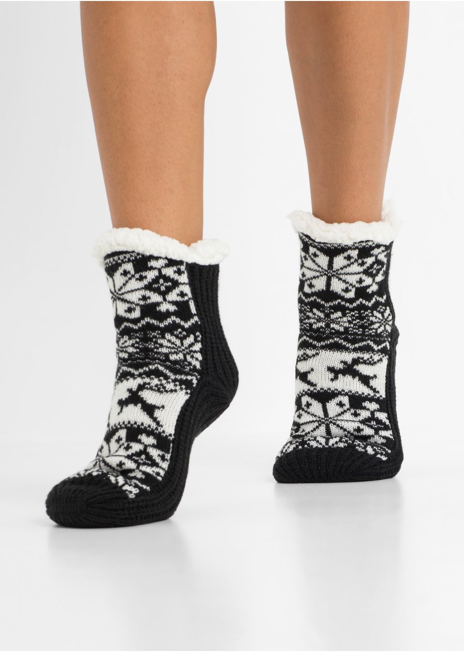 Mi-chaussettes douillettes avec doublure peluche