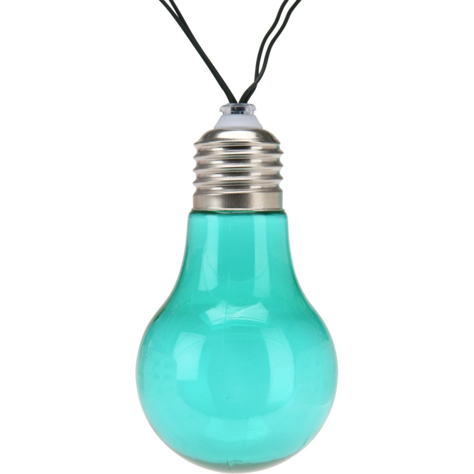 LED 10er Solarlichterkette - Glühbirnen - warmweiß/bunt