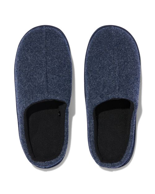 pantoufles en feutre pour hommes bleu foncé