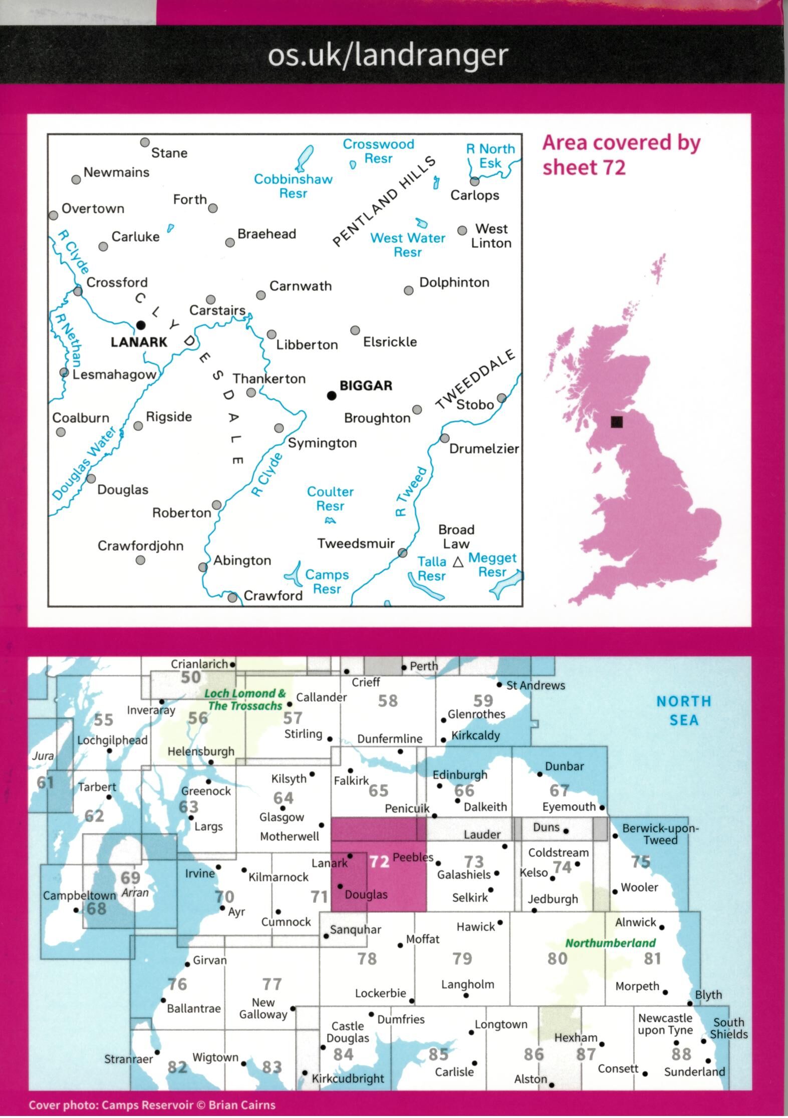 ORDNANCE SURVEY - 72 GB UPPER CLYDE VALLEY 1 50 000