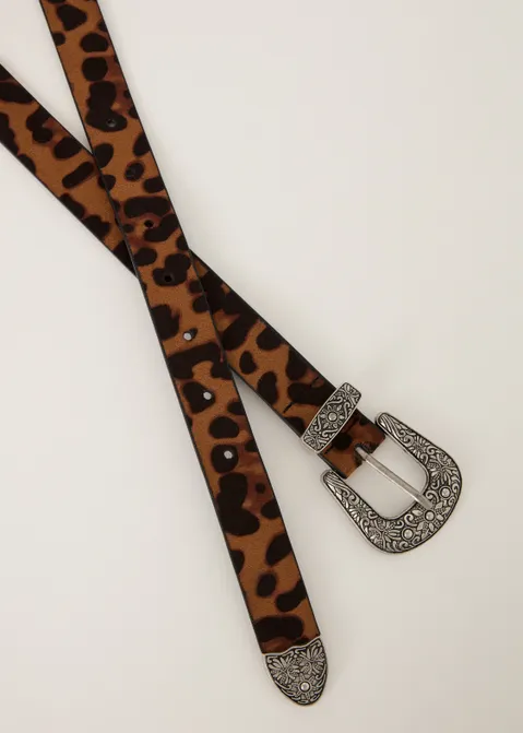 Western riem met panterprint assorti (ASSOR)