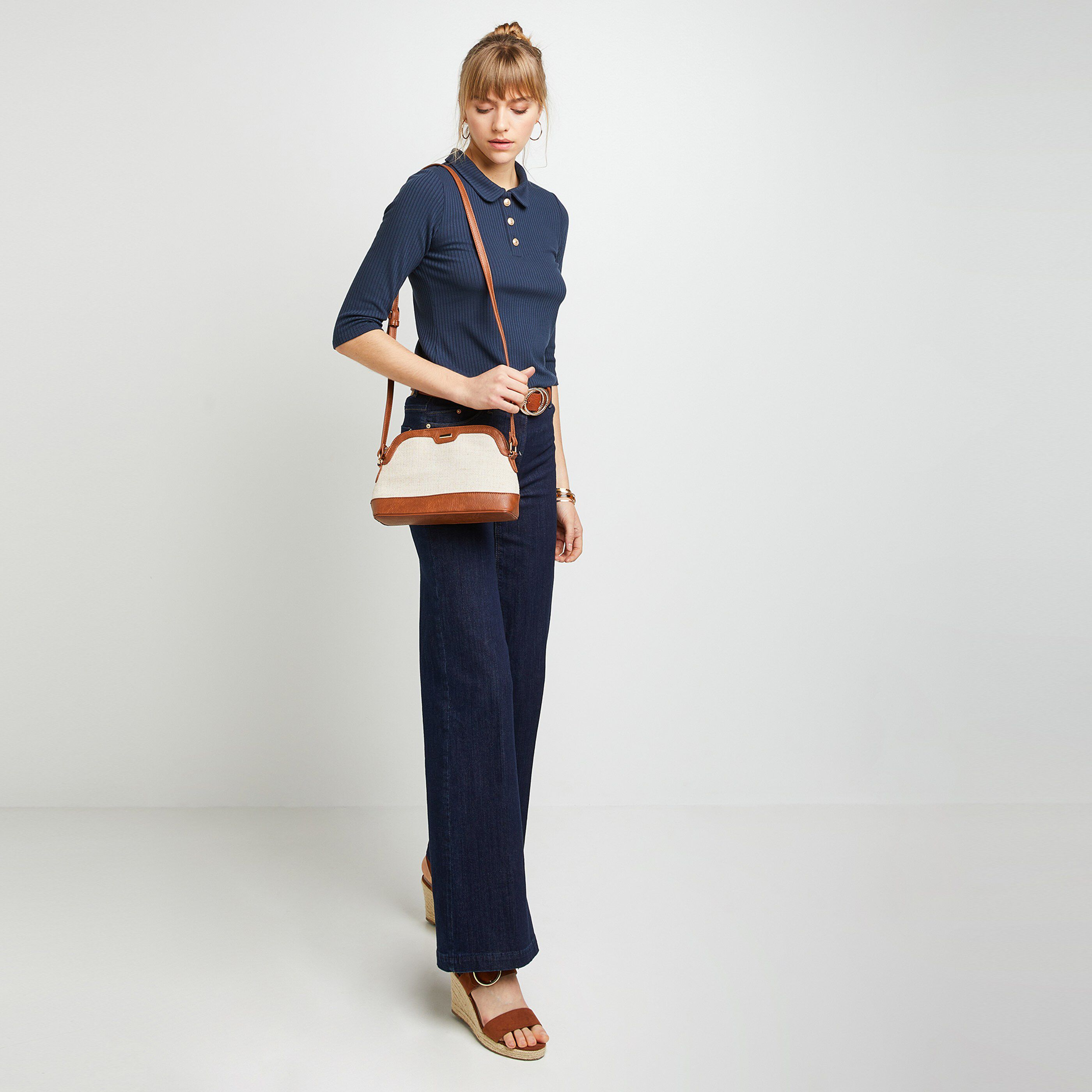 Polo manches 3/4 femme - BLEU