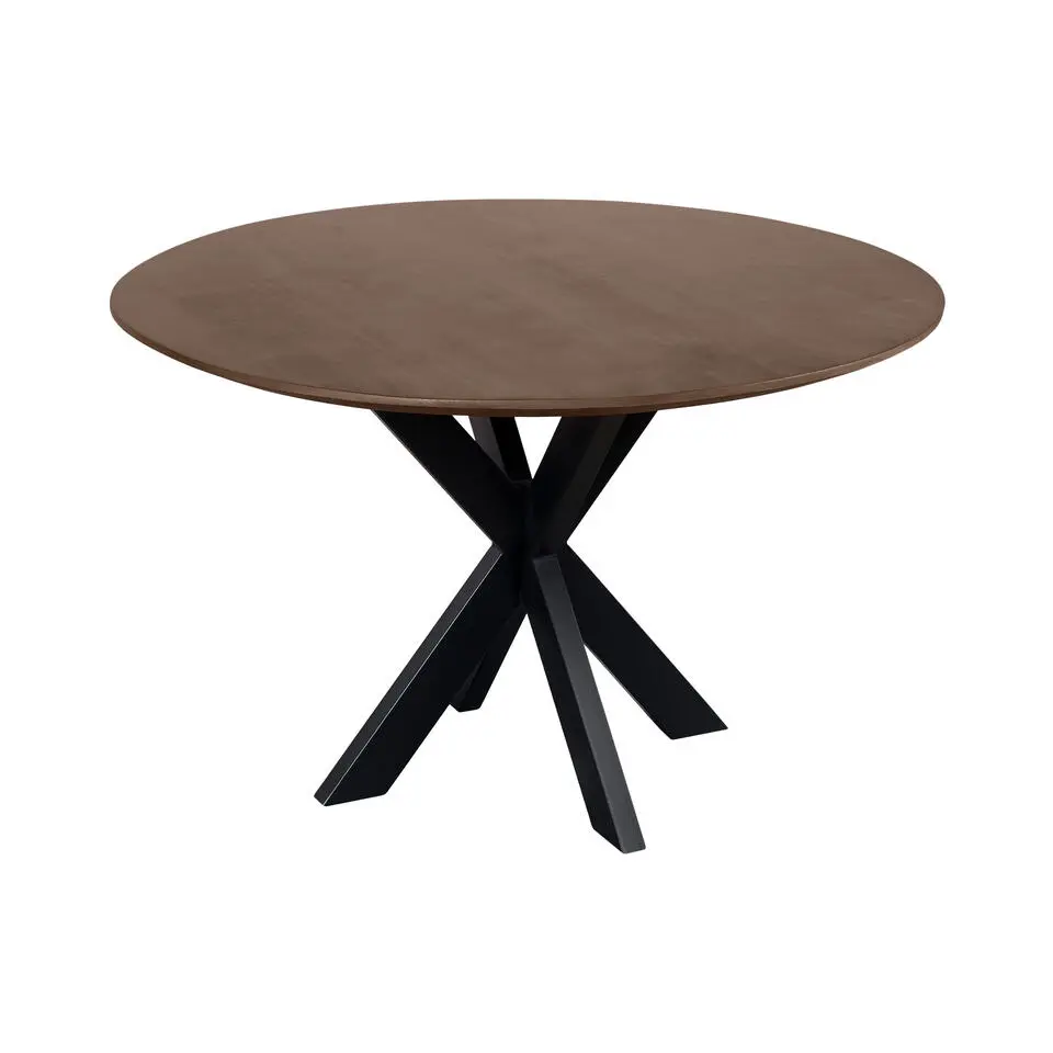 QUVIO Eettafel Sofia – Rond – Ø120 – Kruispoot – Bruin