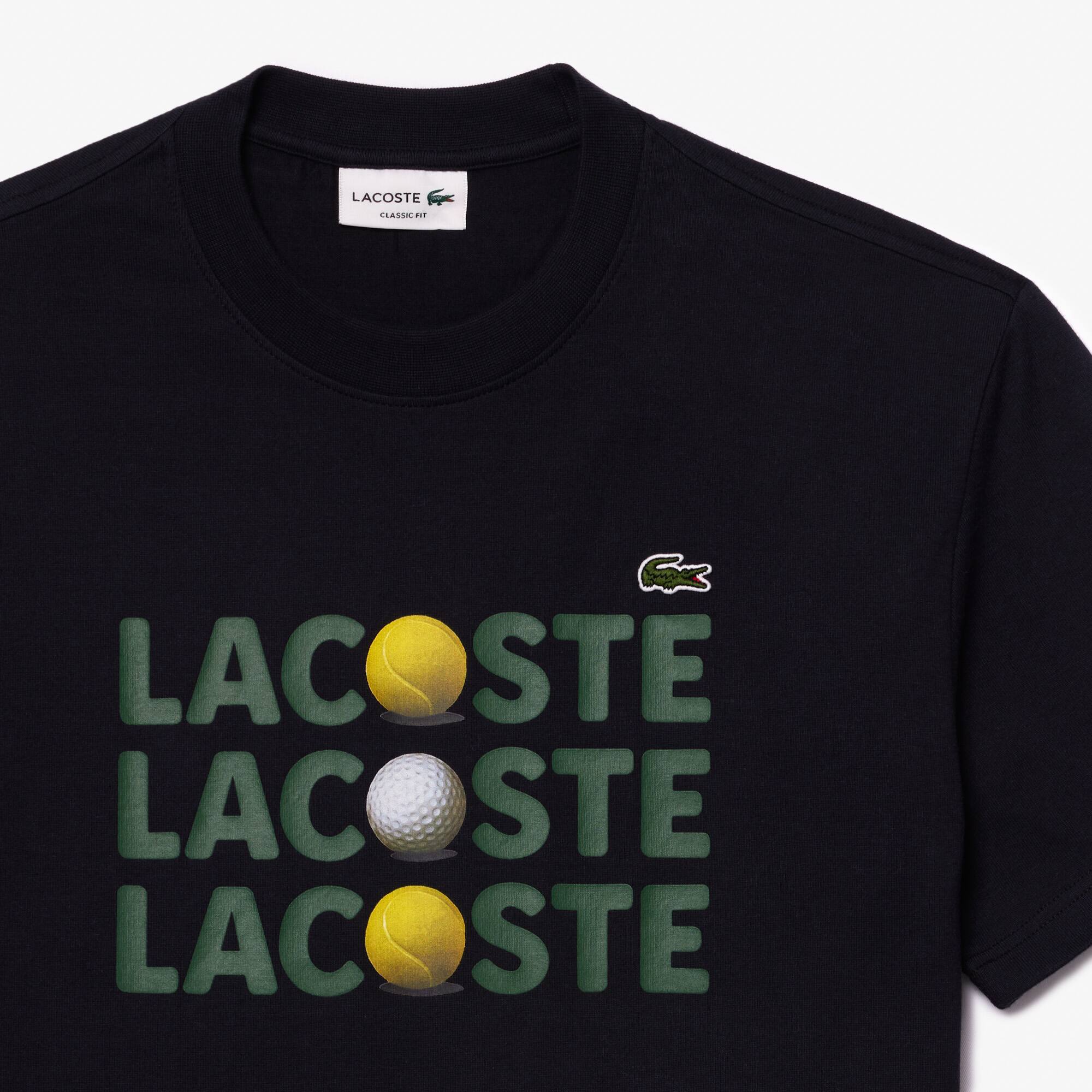 T-Shirt aus resistenter Baumwolle mit Ball-Aufdruck T-Shirts - Blau - Lacoste - Herren