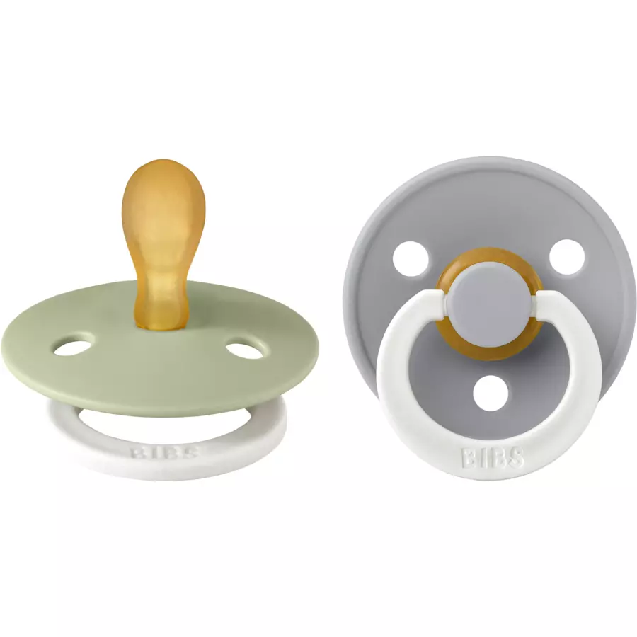 BIBS® Nachtschnuller Colour Symmetrischer Sauger Sage & Cloud Night Glow 0-6 Monate 2 Stk.
