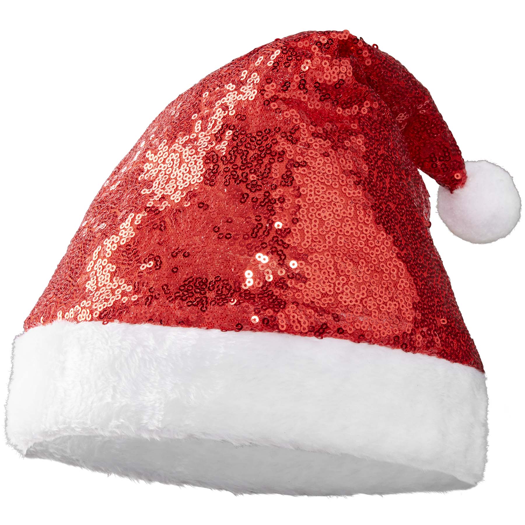 tectake® Weihnachtsmütze mit roten Pailletten