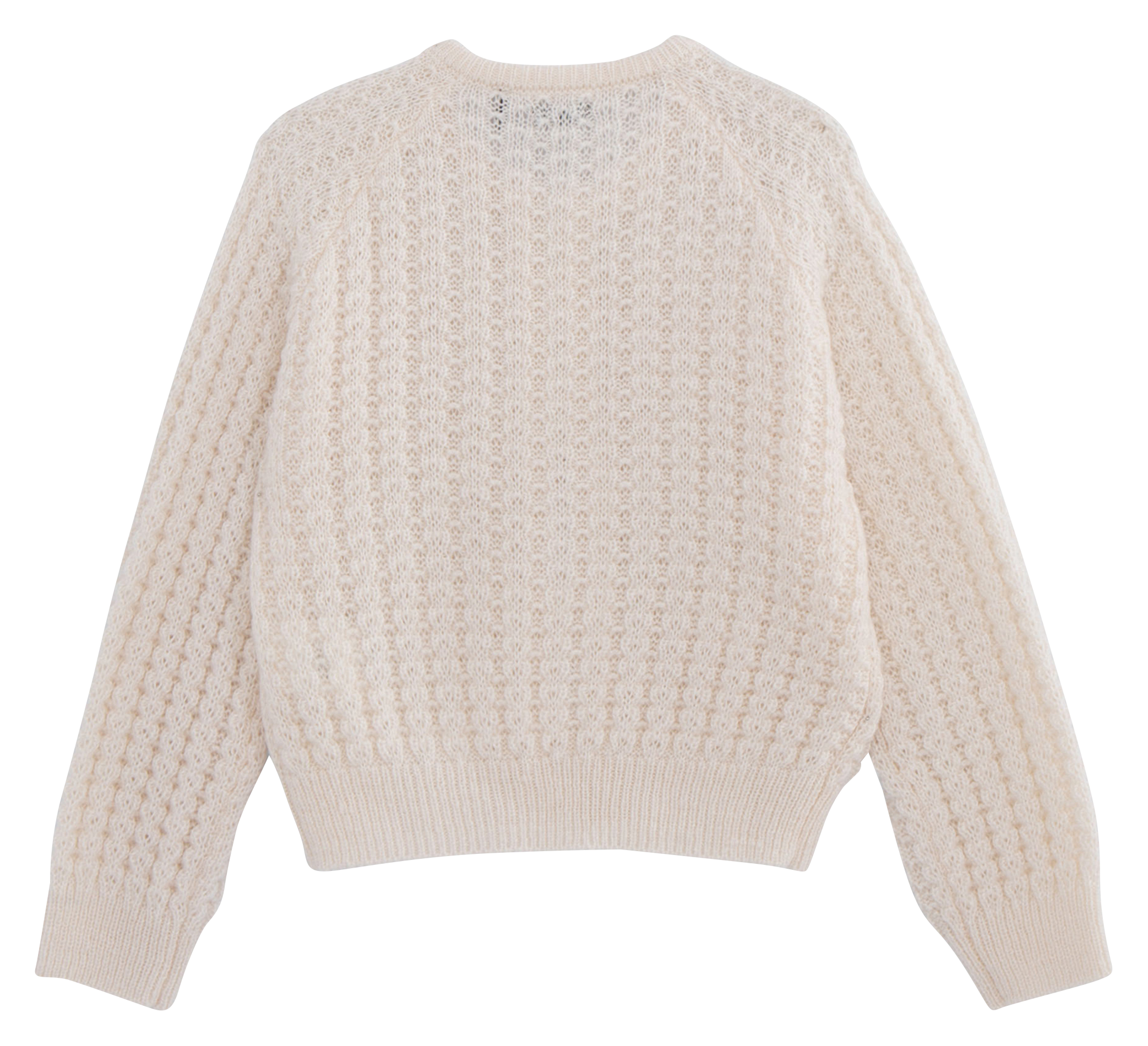 Cardigan col rond droit en maille | Doré