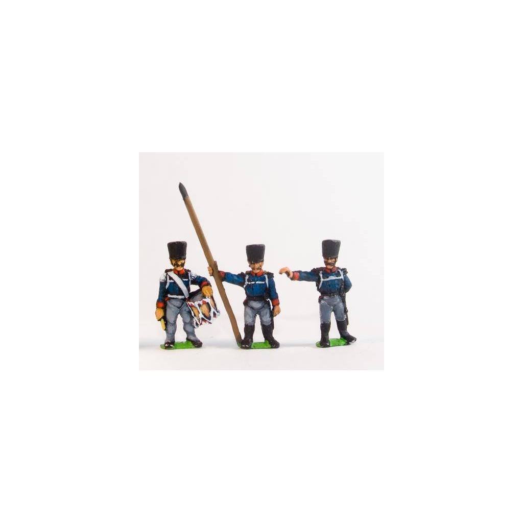 Command: Officer, Standard Bearer and Drummer, halted