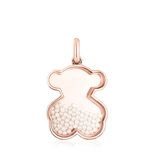 Pingente Areia com banho de ouro rosa 18k sobre prata e pérolas.