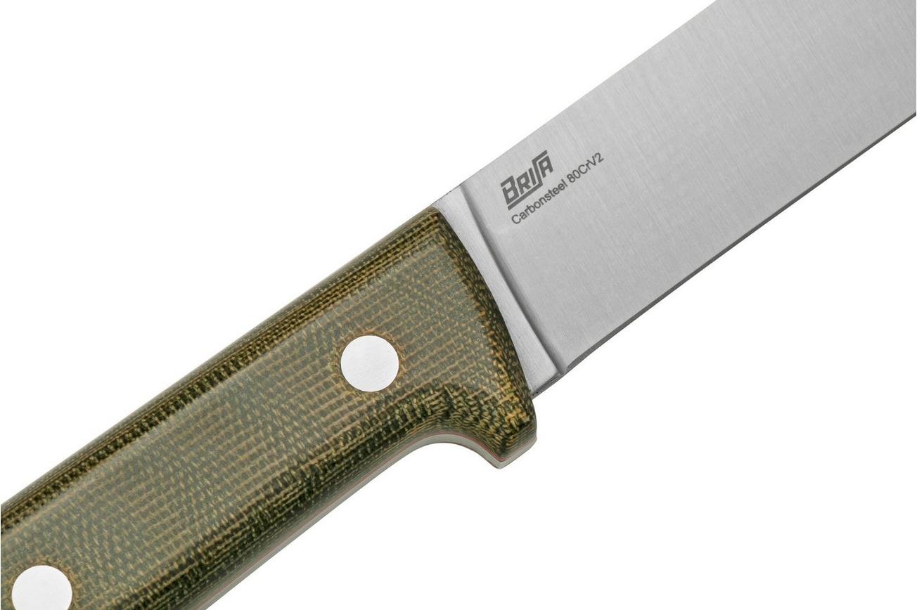 Brisa Kephart 115, Green Micarta, vaststaand mes