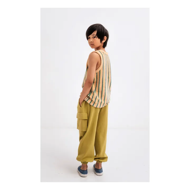 Repose AMS Pantalon Coton Bio Cargo | Jaune moutarde