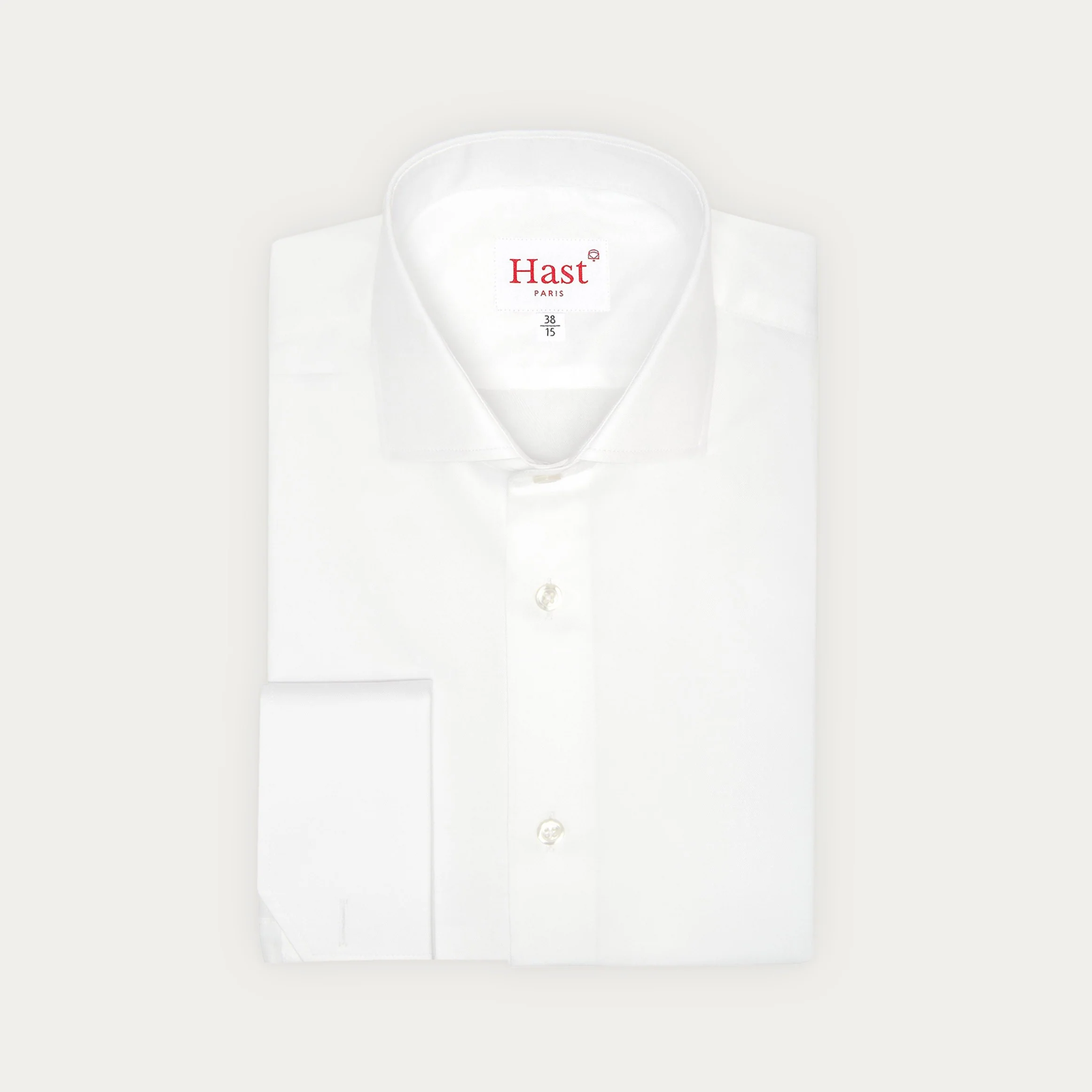White double-twisted twill shirt with French cuffs