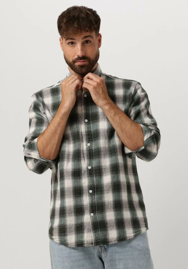 SELECTED HOMME donkergroene selected homme casual overhemd regbaldo shirt