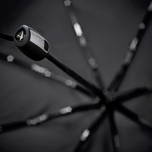 Senz Mini Automatic Paraply,  Pure Black Reflective