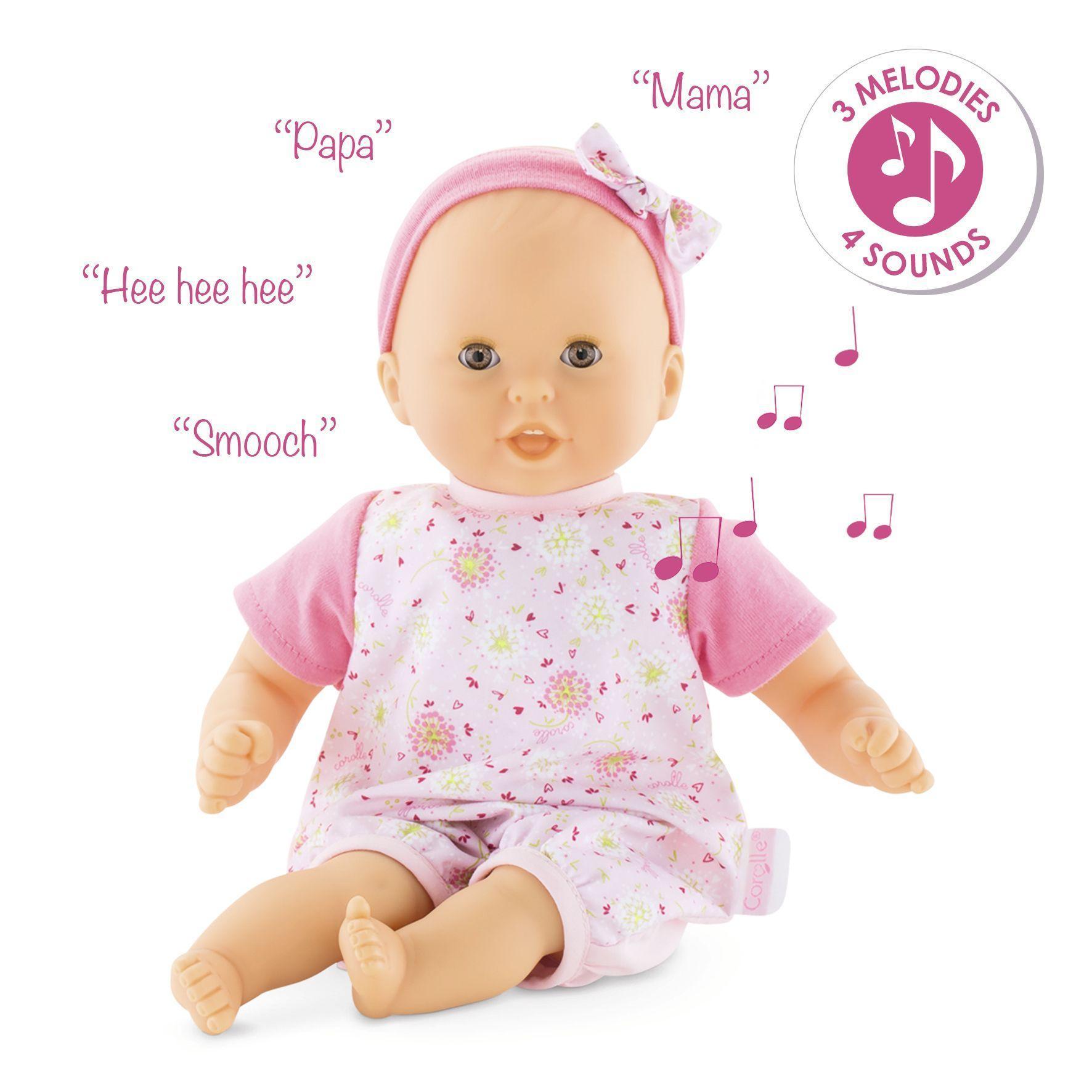 Babypuppe BÈBÈ CALIN BISOU & MÉLODIES (30 cm) in rosa