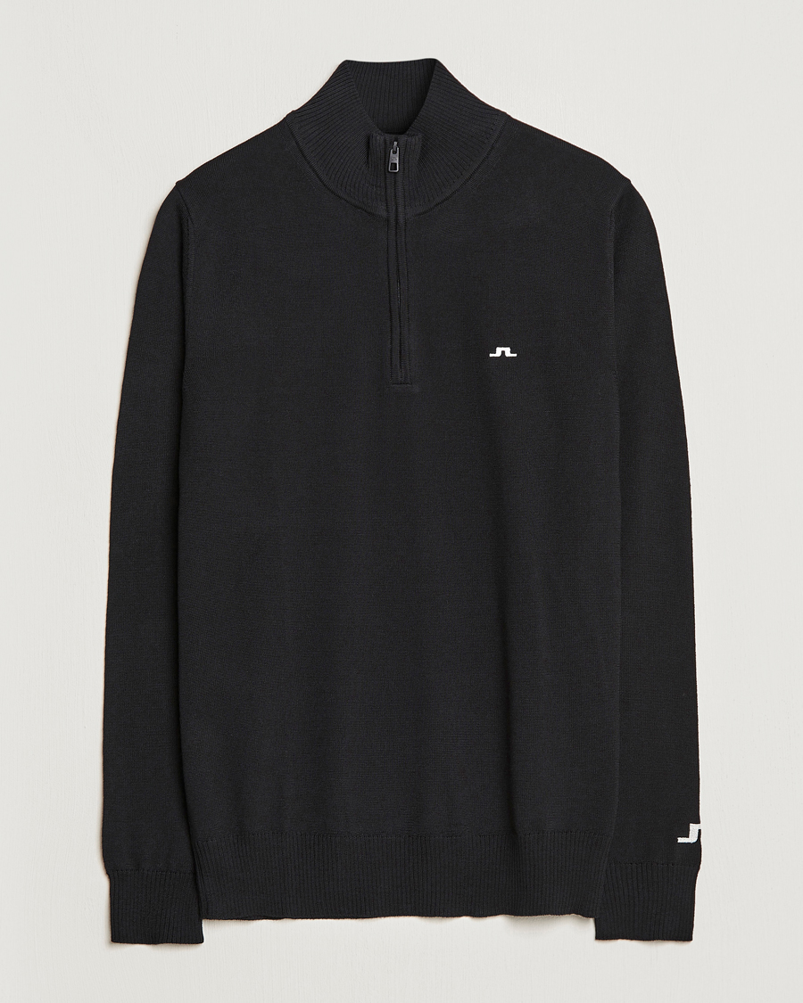 J.Lindeberg Kian Tour Merino Half Zip Black