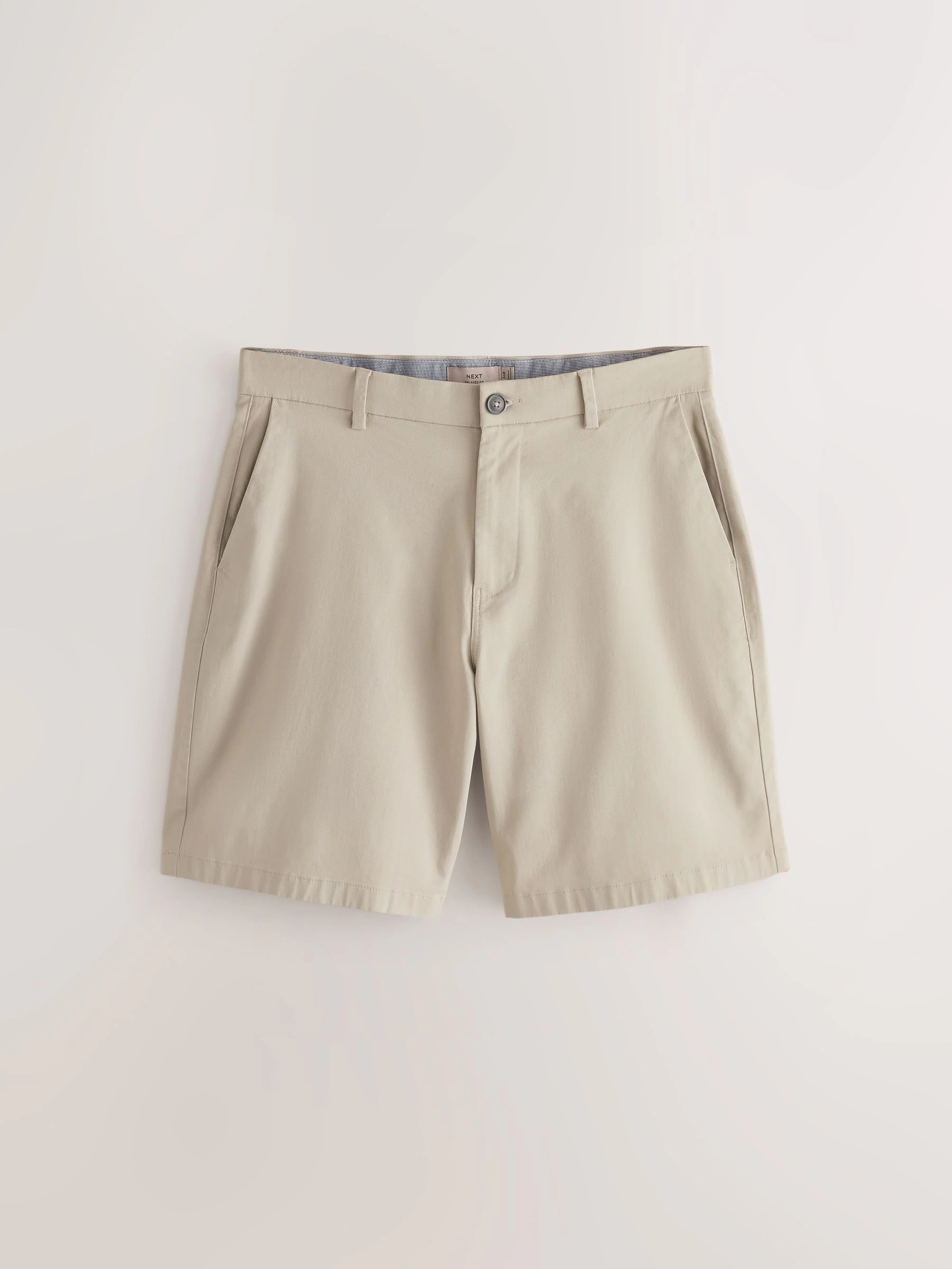 Marineblauw/kiezelkleurig - Ruimvallende pasvorm. - Set van 2 chinoshorts met stretch