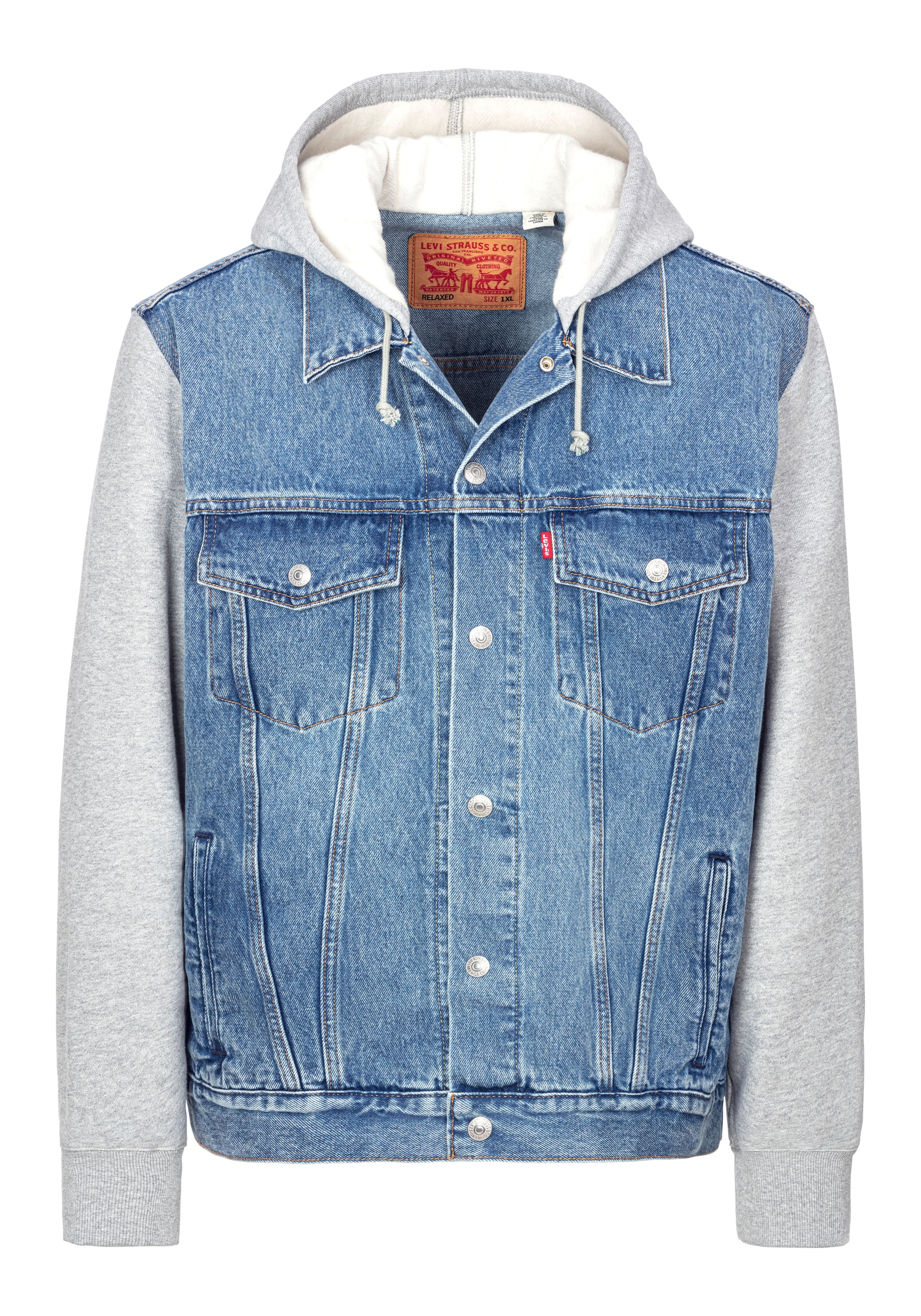 Levi's® Plus Hybridjacke mit Kapuze mit Sweat Kapuze und Ärmeln