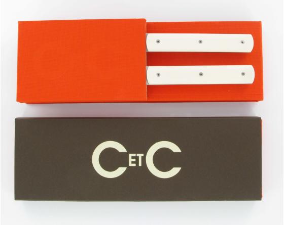 Coffret 2 pièces - Français 9.47 Manche Blanc cassé Couteau Table par Perceval