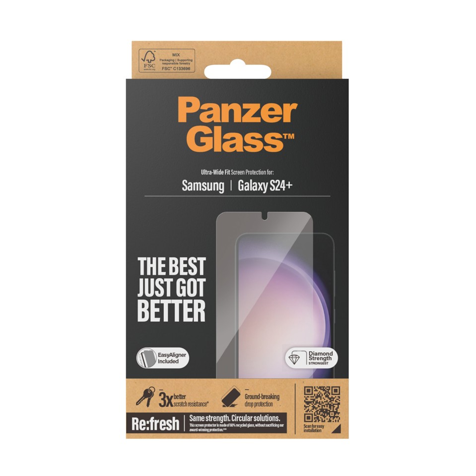PanzerGlass - Skærmbeskytter Galaxy S24 Plus Ultra-Wide Fit wA