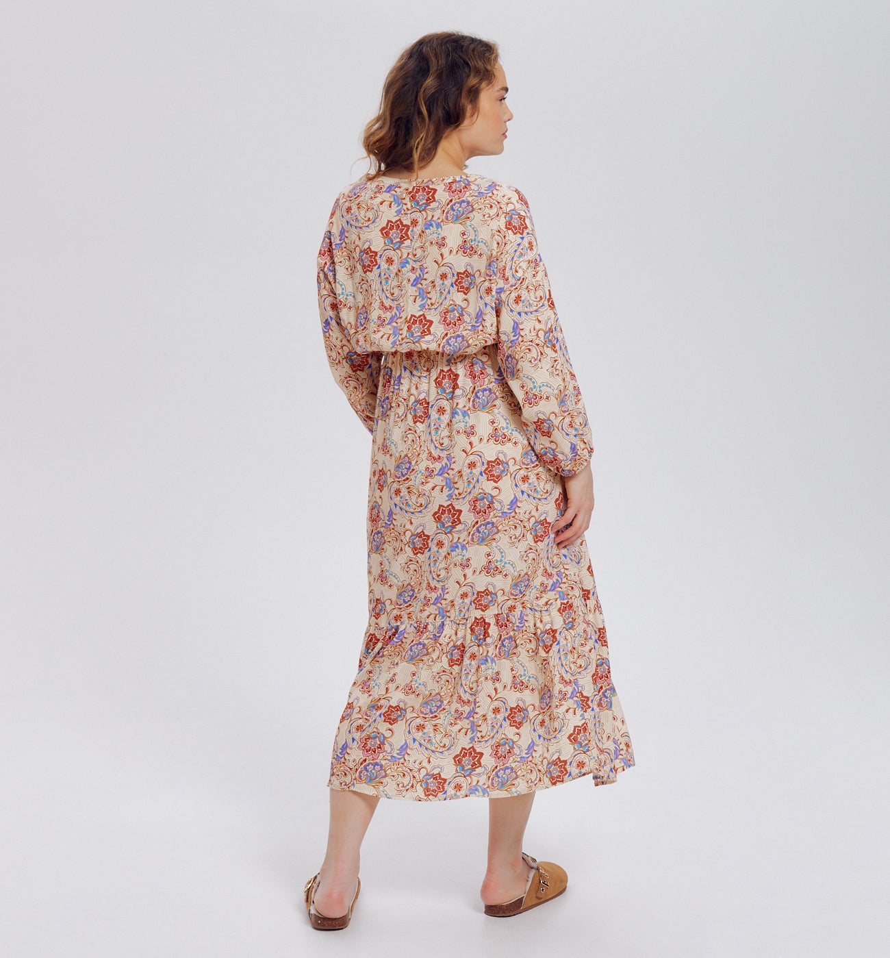 Robe longue imprimée Femme - Imprimé multicolore