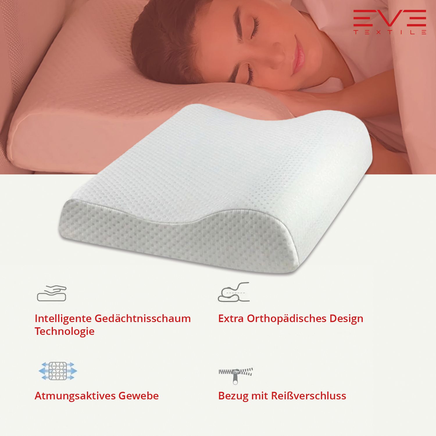 EVE Textile Orthopädisches Kissen mit Erhöhung