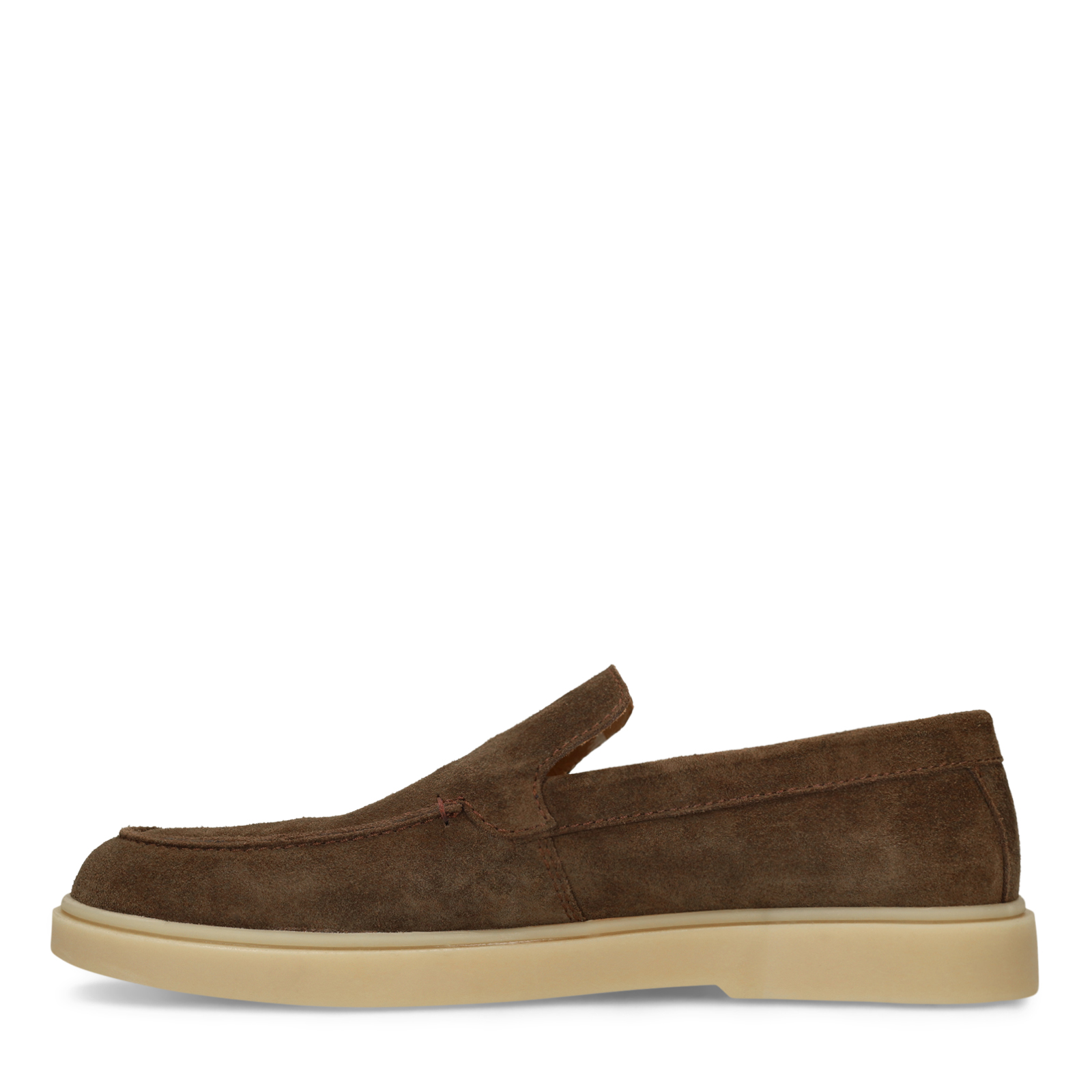 Bruine suède loafers