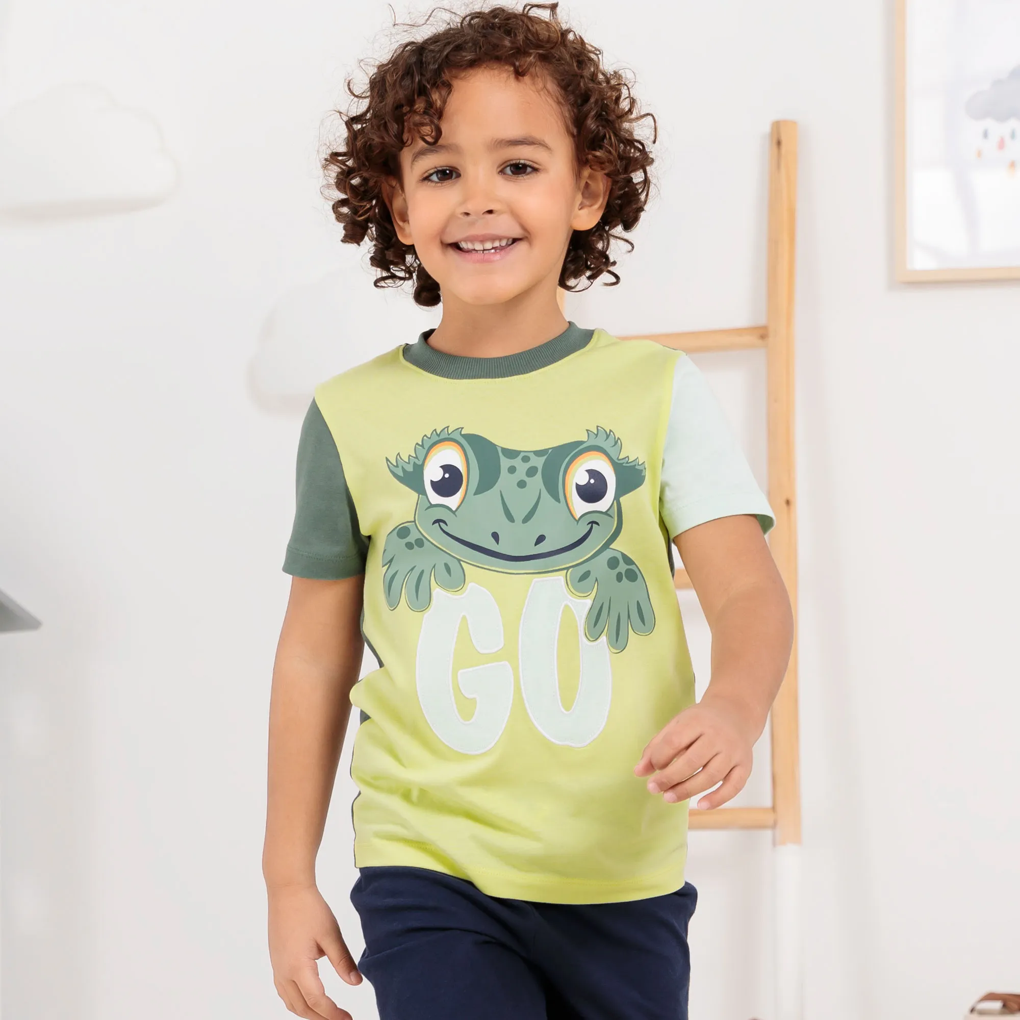 Jungen-T-Shirt mit Gecko-Frontaufdruck