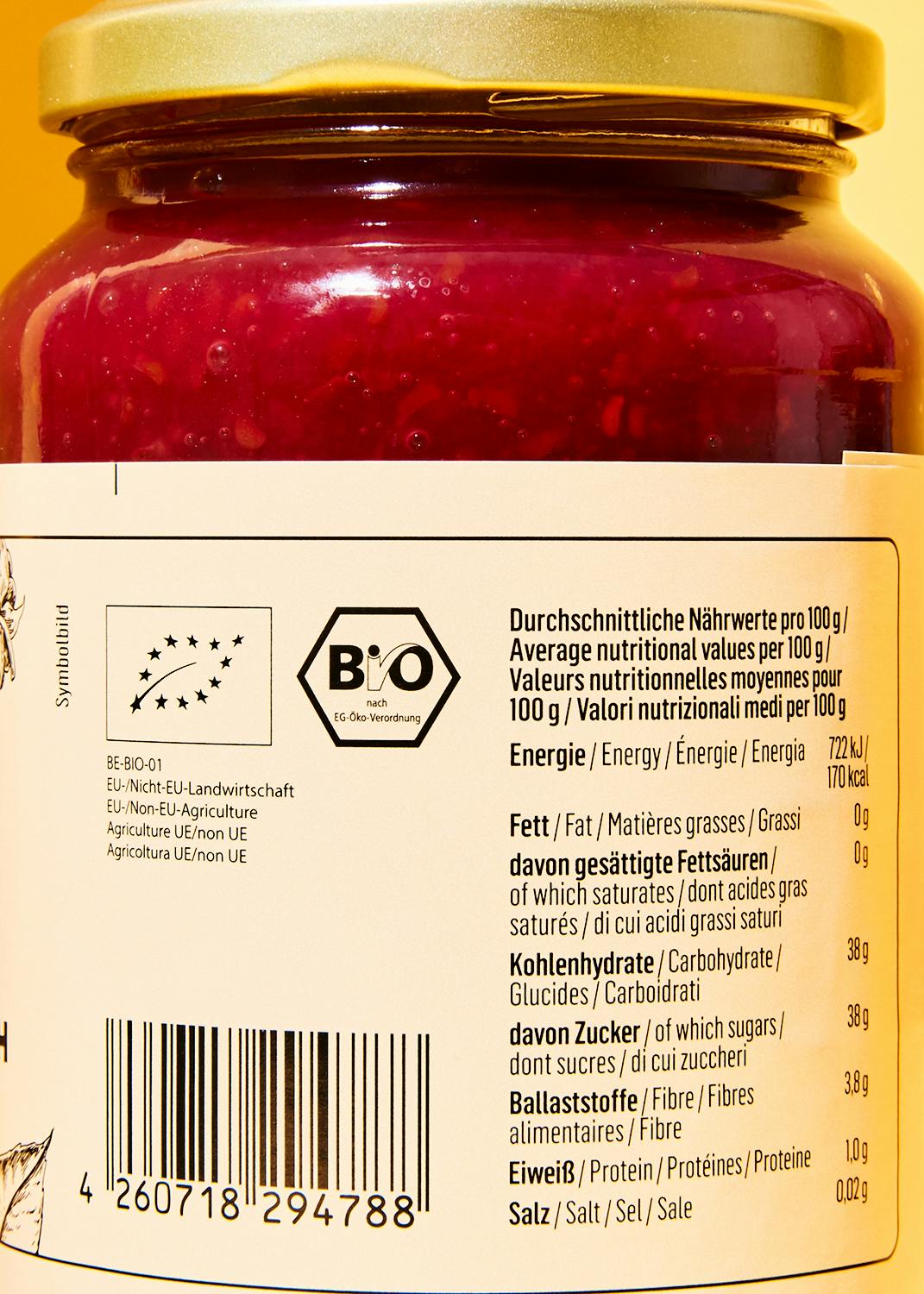 Bio Fruchtaufstrich Himbeere 460 g